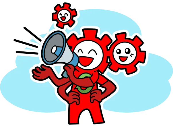 Monstre poubelle avec mégaphone pour communication commune